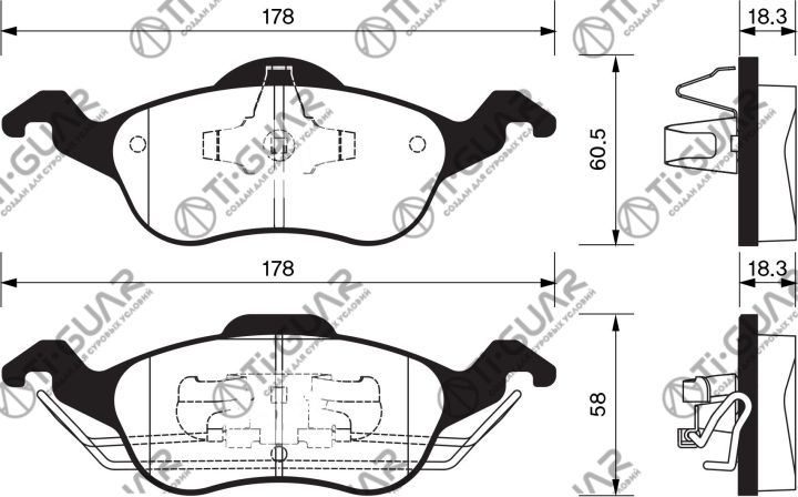 Тормозные колодки TG-0119/PN0119* Ti·GUAR